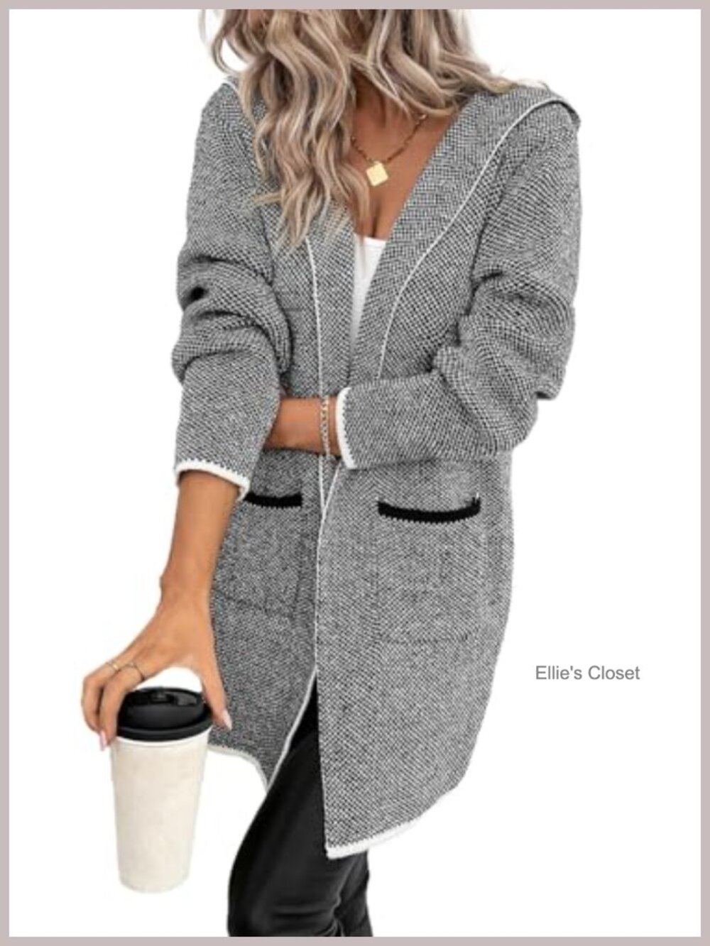 Hooded Cardigan Sweaters for Women Fall Chunky Long Cardigan